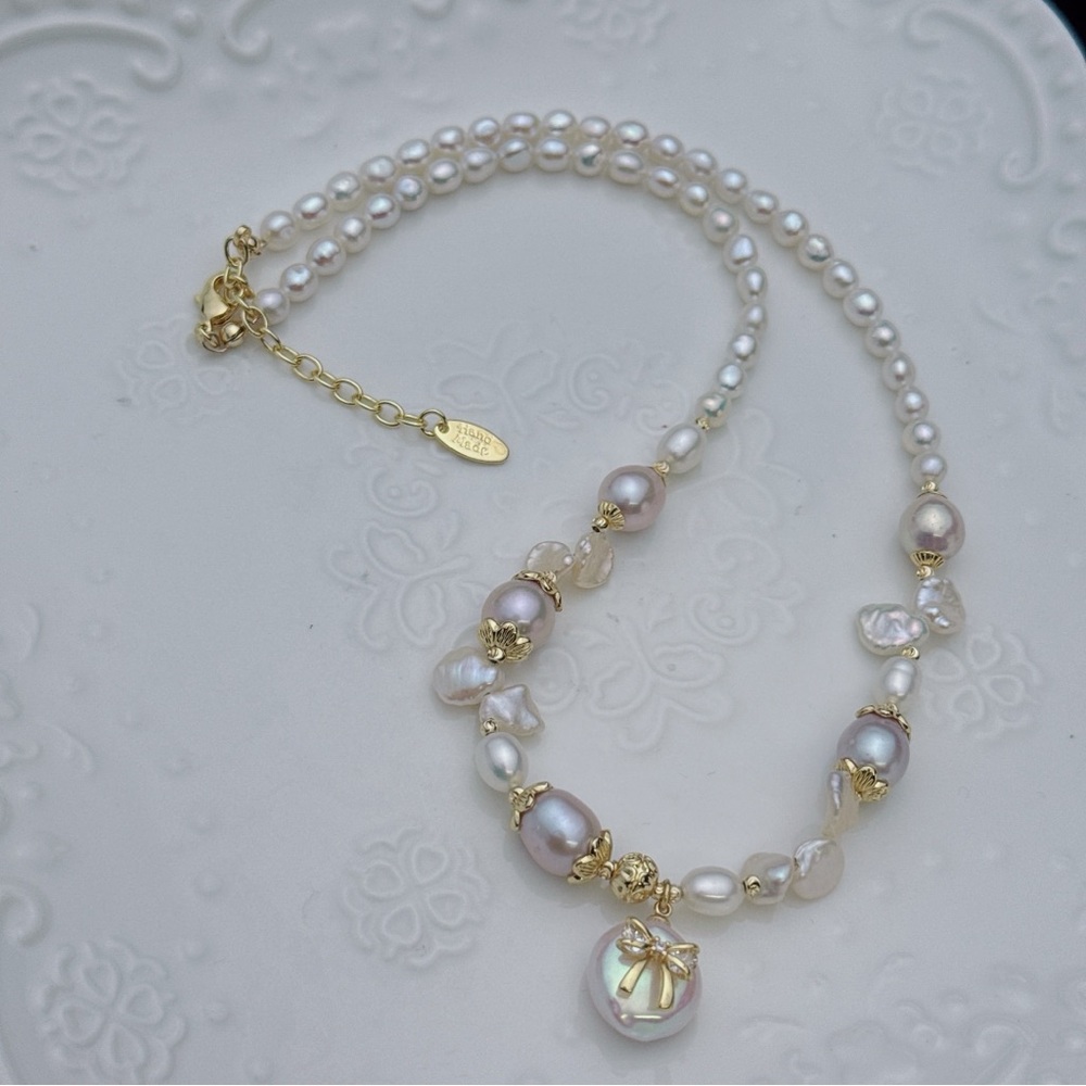 X515 Handmade Freshwater Baroque Pearl Necklace - Picture 2 of 8